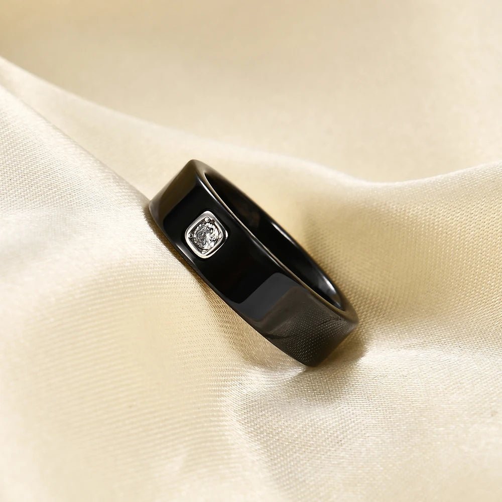 Exquisite 6mm Black/White Ceramic RingsAzizaK