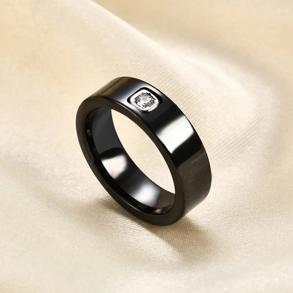 Exquisite 6mm Black/White Ceramic RingsAzizaK