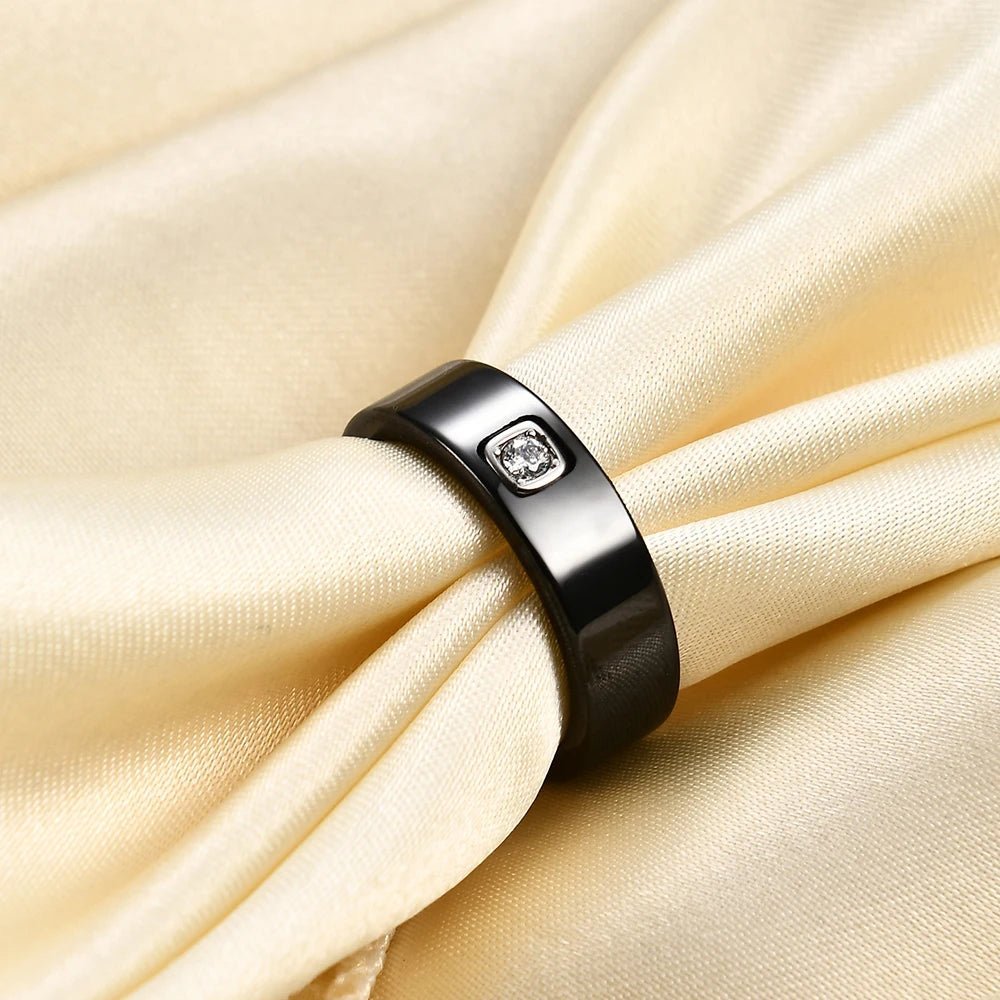 Exquisite 6mm Black/White Ceramic RingsAzizaK