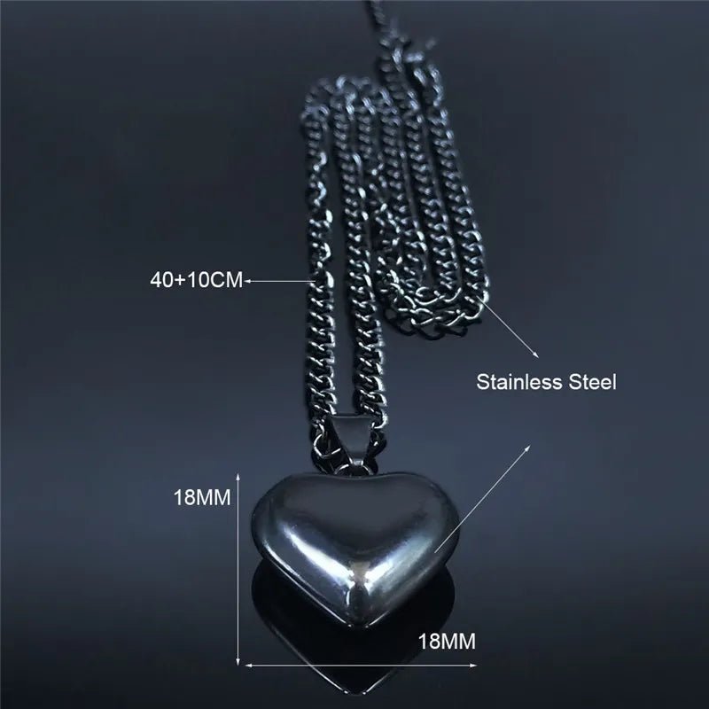 Fashion Gothic Heart Star Stainless Steel NecklacesAzizaK