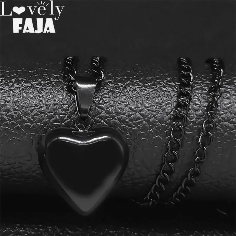 Fashion Gothic Heart Star Stainless Steel NecklacesAzizaK