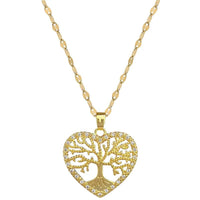 Fashion Romantic Love Life Tree Pendant Necklaces for Women Girls Stainless Steel Jewelry Accessories Gifts for LoverAzizaK