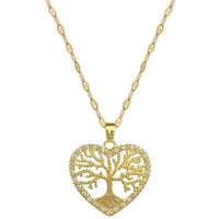 Fashion Romantic Love Life Tree Pendant Necklaces for Women Girls Stainless Steel Jewelry Accessories Gifts for LoverAzizaK