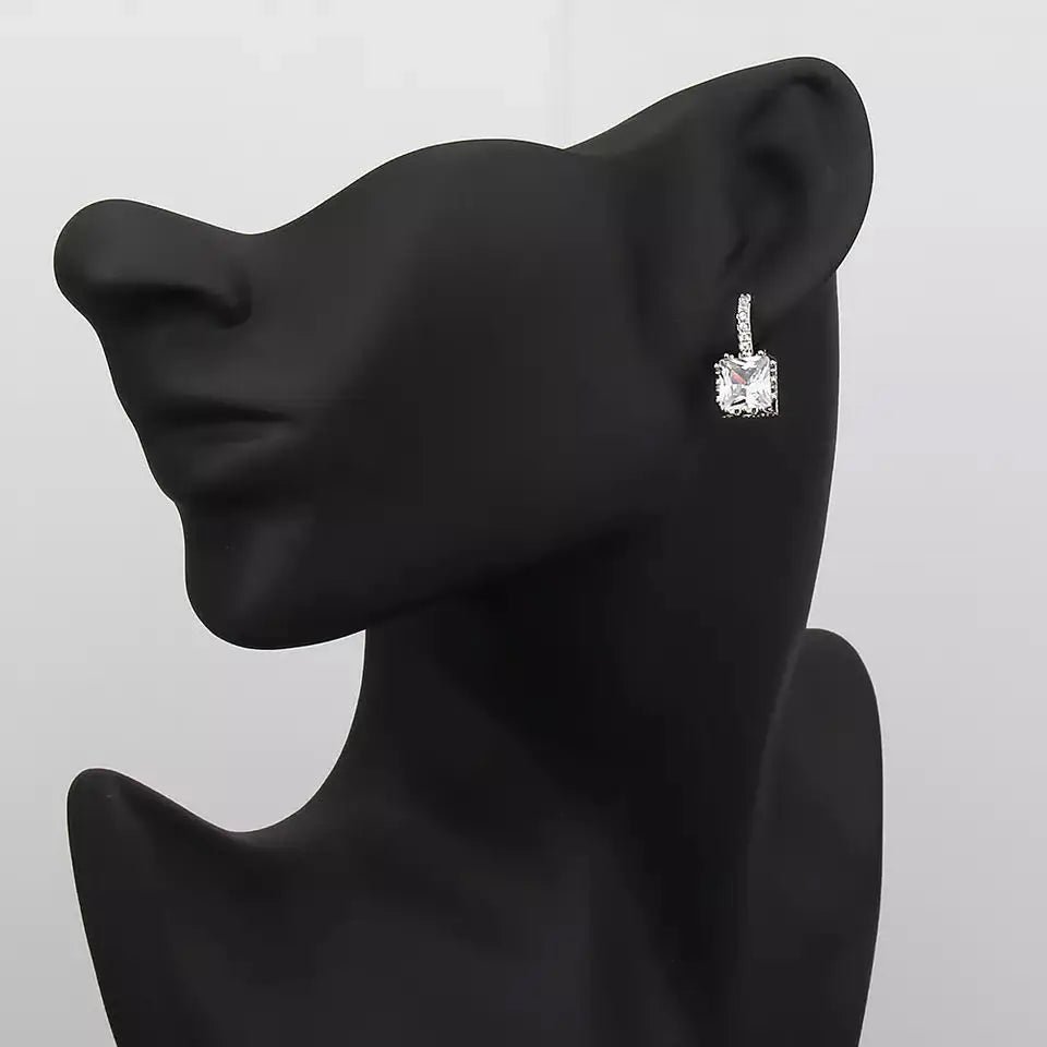 Fashionable square zircon dangle earringsAzizaK