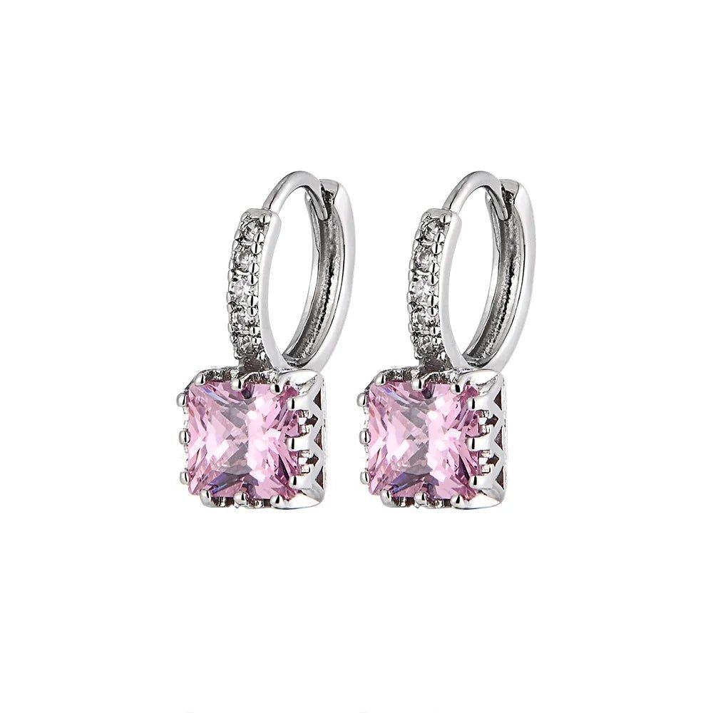 Fashionable square zircon dangle earringsAzizaK