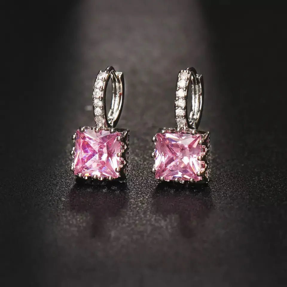 Fashionable square zircon dangle earringsAzizaK