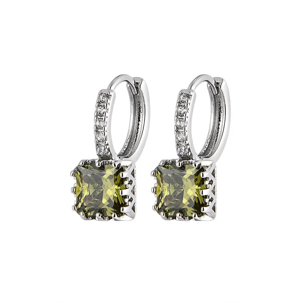 Fashionable square zircon dangle earringsAzizaK