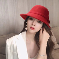 Fedoras Hat Elegant Vintage Bowknot WoolAzizaK