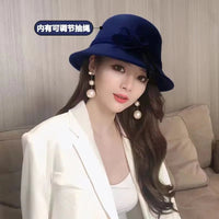 Fedoras Hat Elegant Vintage Bowknot WoolAzizaK