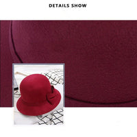 Fedoras Hat Elegant Vintage Bowknot WoolAzizaK