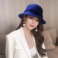 Fedoras Hat Elegant Vintage Bowknot WoolAzizaK