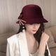 Fedoras Hat Elegant Vintage Bowknot WoolAzizaK
