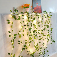 Flower Green Leaf String Lights Artificial Vine Fairy Lights Battery Powered Christmas Tree Garland Light for Weeding Home DecorAzizaK