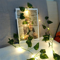 Flower Green Leaf String Lights Artificial Vine Fairy Lights Battery Powered Christmas Tree Garland Light for Weeding Home DecorAzizaK