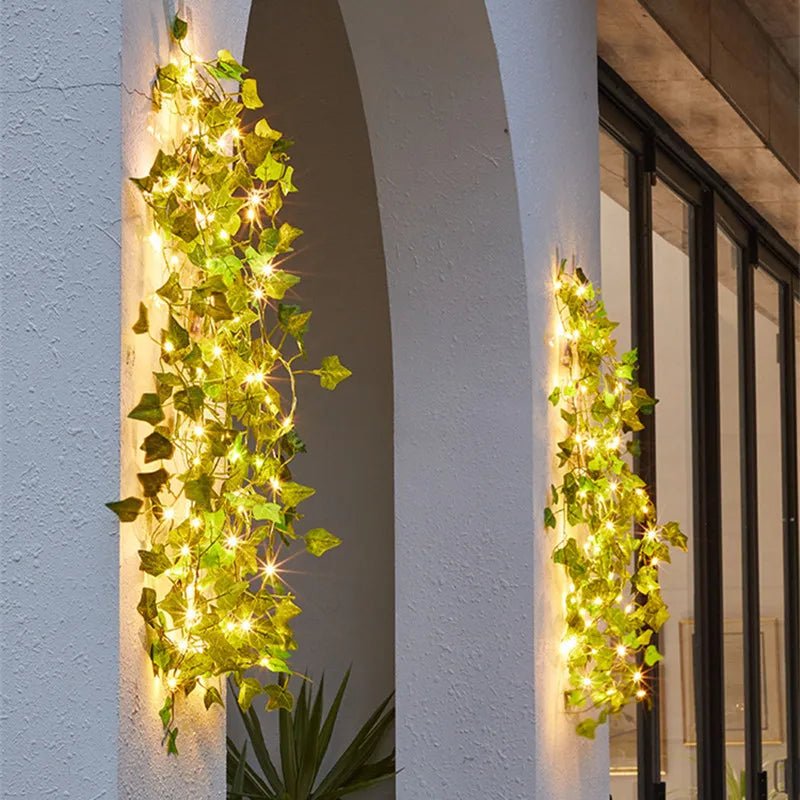 Flower Green Leaf String Lights Artificial Vine Fairy Lights Battery Powered Christmas Tree Garland Light for Weeding Home DecorAzizaK