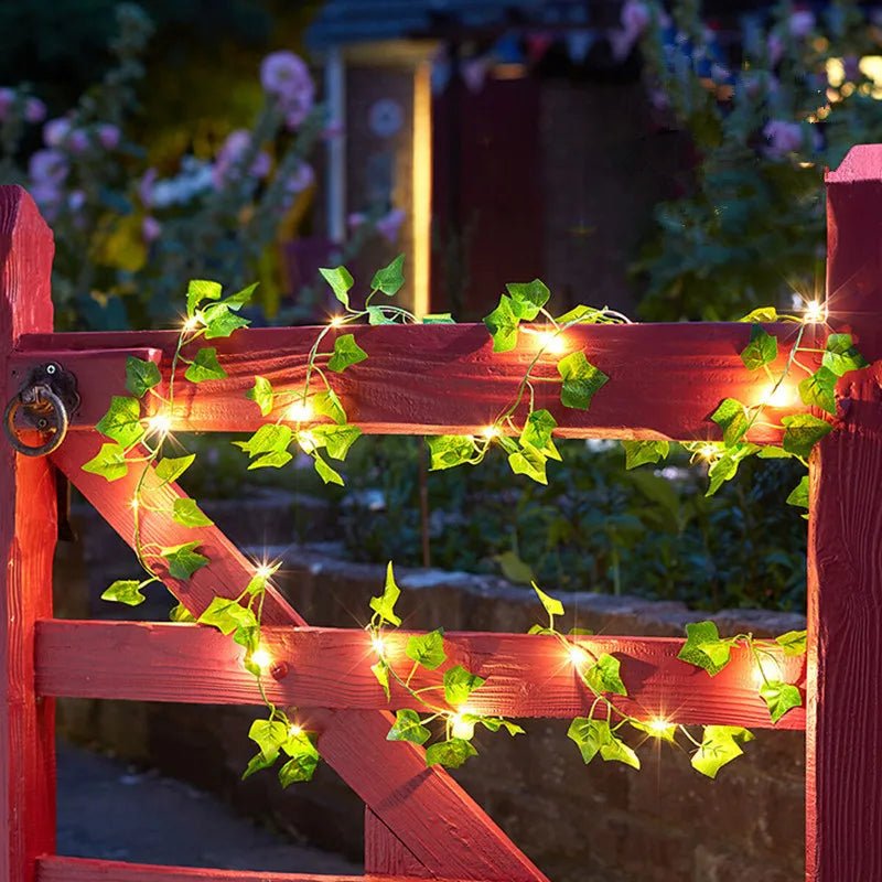 Flower Green Leaf String Lights Artificial Vine Fairy Lights Battery Powered Christmas Tree Garland Light for Weeding Home DecorAzizaK