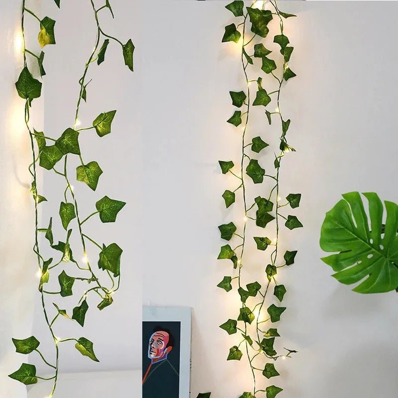 Flower Green Leaf String Lights Artificial Vine Fairy Lights Battery Powered Christmas Tree Garland Light for Weeding Home DecorAzizaK