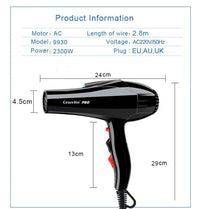 For hairdresser and hair salon long wire EU Plug Real 2300w power professional blow dryer salon Hair Dryer hairdryerAzizaK