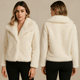 fur turn - down collar coat long sleeve cardiganAzizaK