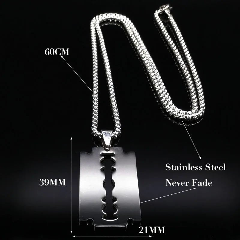 Gothic shaped razor pendant necklace for menAzizaK