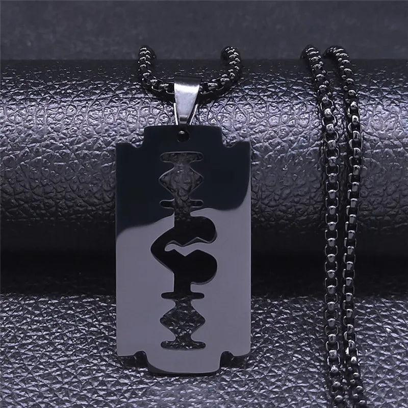 Gothic shaped razor pendant necklace for menAzizaK