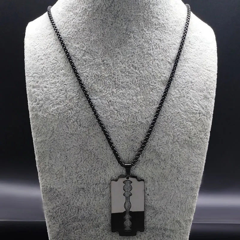 Gothic shaped razor pendant necklace for menAzizaK