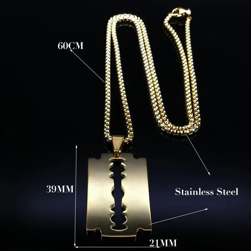 Gothic shaped razor pendant necklace for menAzizaK