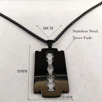 Gothic shaped razor pendant necklace for menAzizaK