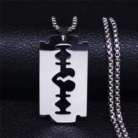 Gothic shaped razor pendant necklace for menAzizaK