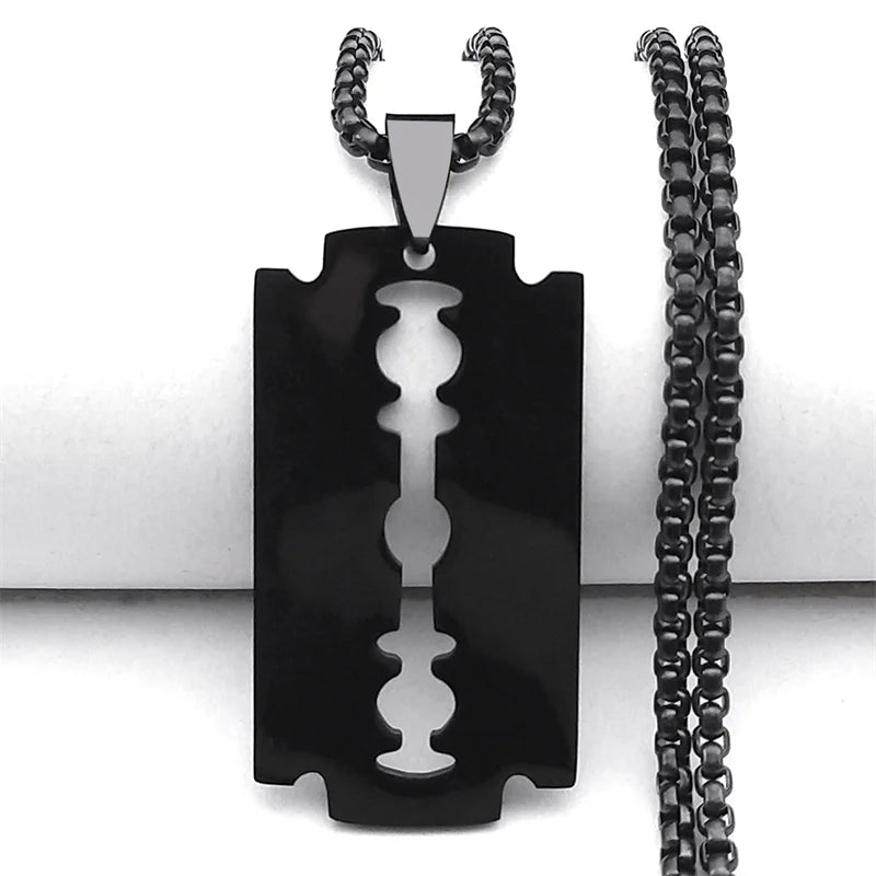 Gothic shaped razor pendant necklace for menAzizaK