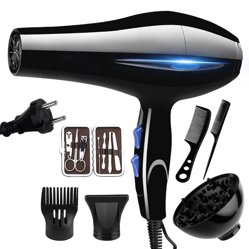 Hair Dryer 2200W Professional Powerful Hair Dryer Fast Heating Hot And Cold Adjustment Ionic Air Blow Dryer with Air CollectingAzizaK