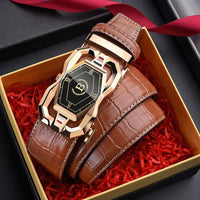 HCDW Designer Belts man Black Brown Automatic genuine leather belt for men Work Luxury Brand fashion Golf Trouser Belt male GiftAzizaK