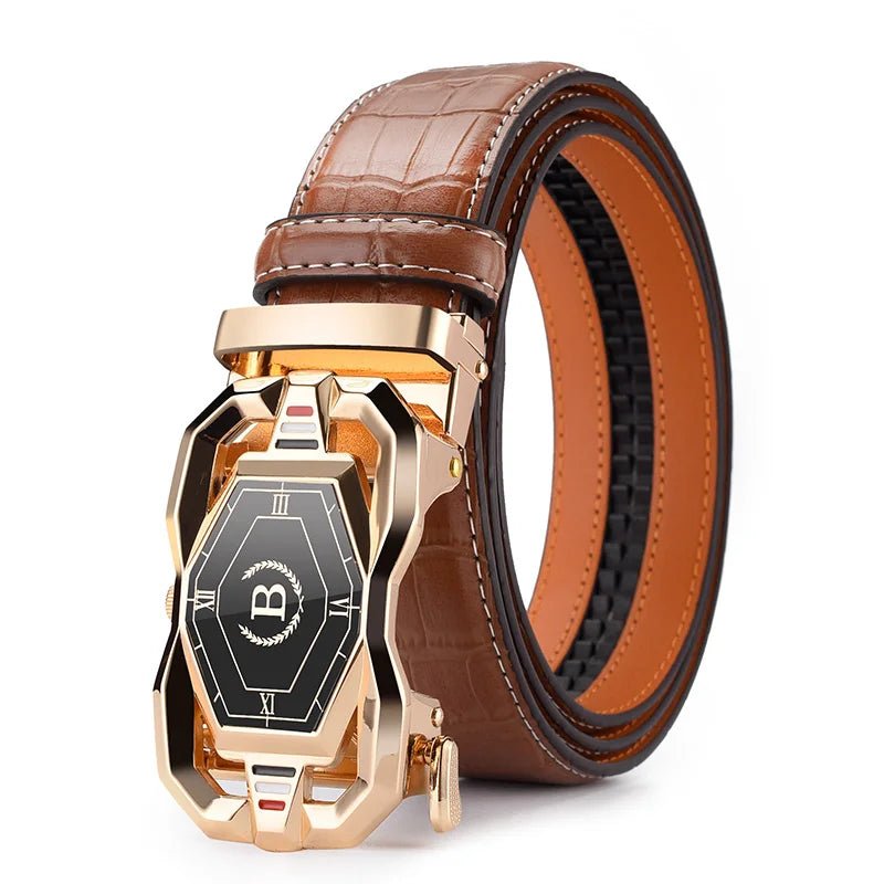 HCDW Designer Belts man Black Brown Automatic genuine leather belt for men Work Luxury Brand fashion Golf Trouser Belt male GiftAzizaK