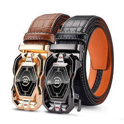 HCDW Designer Belts man Black Brown Automatic genuine leather belt for men Work Luxury Brand fashion Golf Trouser Belt male GiftAzizaK