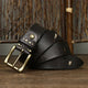 High Quality Genuine Leather Belt for Men 3.8 CM with Brass Pin Buckle Pure Cowhide Vintage Strap for JeansAzizaK