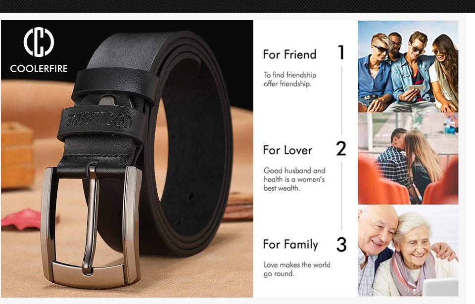 High Quality Genuine Leather Belt for Men Luxury Designer Belt Cowhide Strap MaleAzizaK