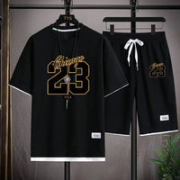🏖️ High - Quality Korean Style Men's Summer Set – Printed T-Shirt & Beach ShortsAzizaK