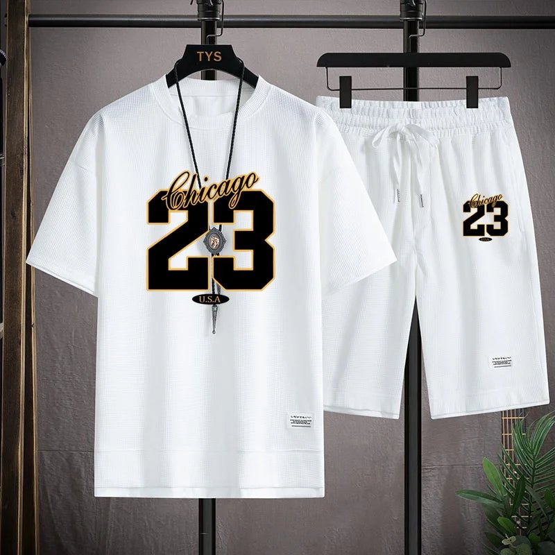 🏖️ High - Quality Korean Style Men's Summer Set – Printed T-Shirt & Beach ShortsAzizaK