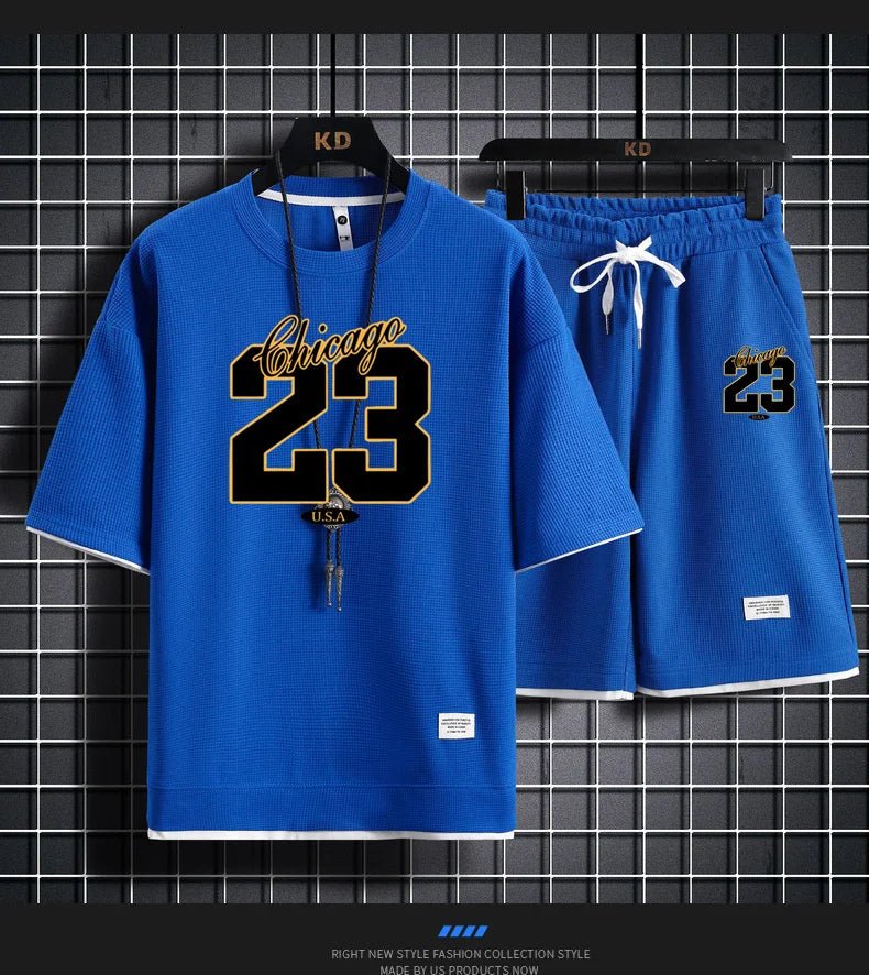 🏖️ High - Quality Korean Style Men's Summer Set – Printed T-Shirt & Beach ShortsAzizaK