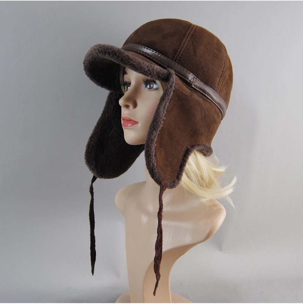 High quality leather winter hatAzizaK