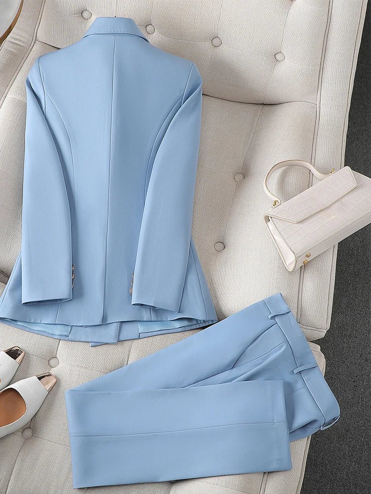 High Quality Women's Office Pant Suit Solid Color Business Work Wear Blazer Jacket and Trouser 2 Piece SetsAzizaK