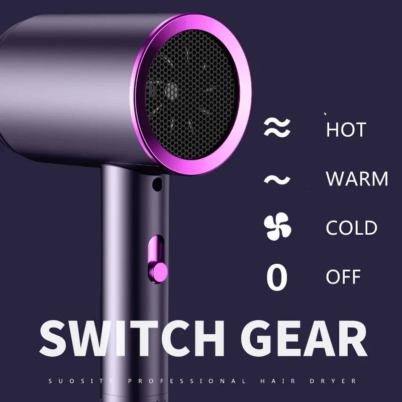 High speed hair dryer with blue light and negative ions, low noise, constant temperature and fast dryingAzizaK