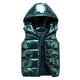 Hooded padded vest with color designAzizaK