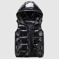 Hooded padded vest with color designAzizaK