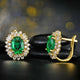 Huitan Luxury Gold Color Hoop Earrings with Green/White Cubic Zirconia Bling BlingAzizaK