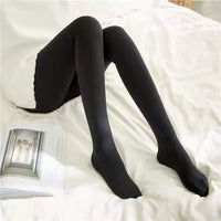 Insulated Tights Legs Faux Translucent Warm Plush Lined ElasticAzizaK