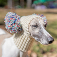 Italian Greyhound Whippet Hat with Fur Ball for Pet Winter Elastic Wool Hat for Puppy Large DogAzizaK