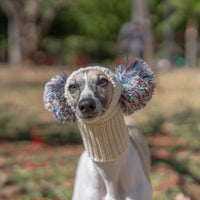 Italian Greyhound Whippet Hat with Fur Ball for Pet Winter Elastic Wool Hat for Puppy Large DogAzizaK