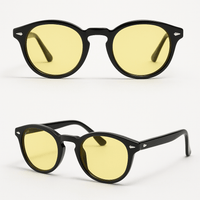 Johnny Depp Rice Stud Classic Retro Round SunglassesAzizaK