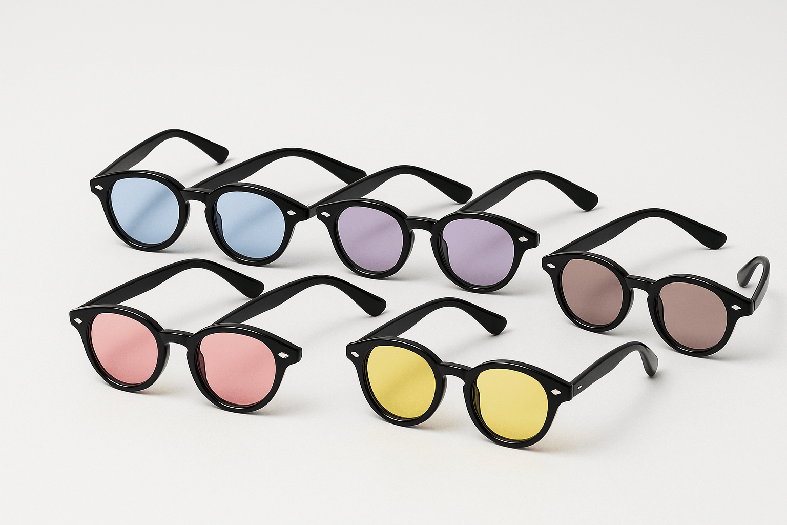 Johnny Depp Rice Stud Classic Retro Round SunglassesAzizaK